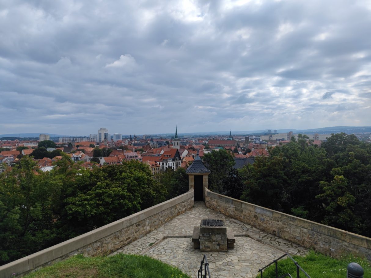 Blick von Zitadelle Petersberg auf Erfurt