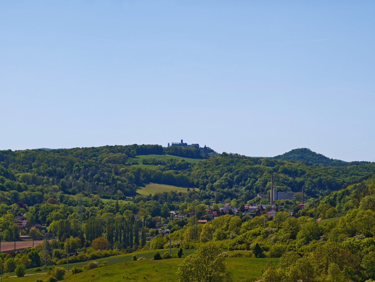 Blick vom Kleinen Hörselsberg zur Wartburg