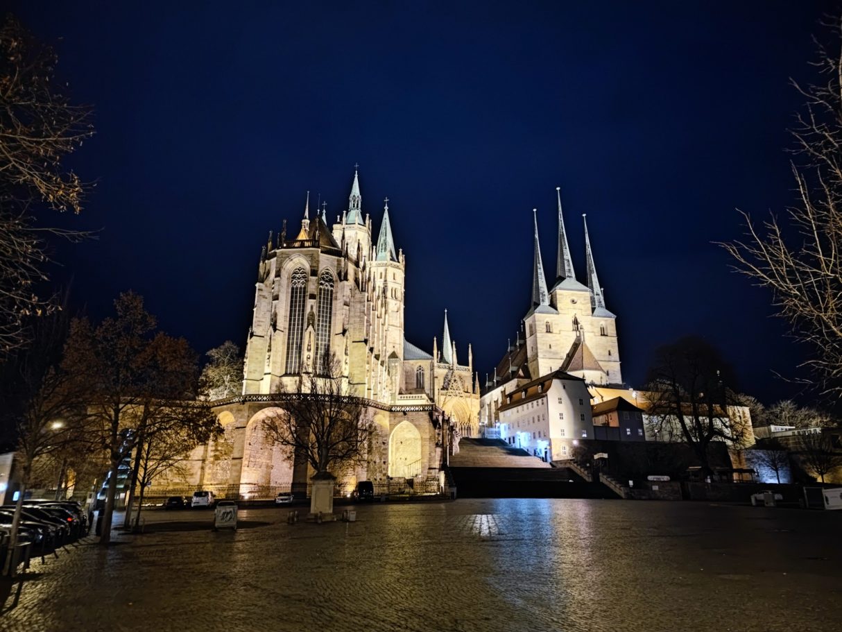 Dom in Erfurt bei Nacht